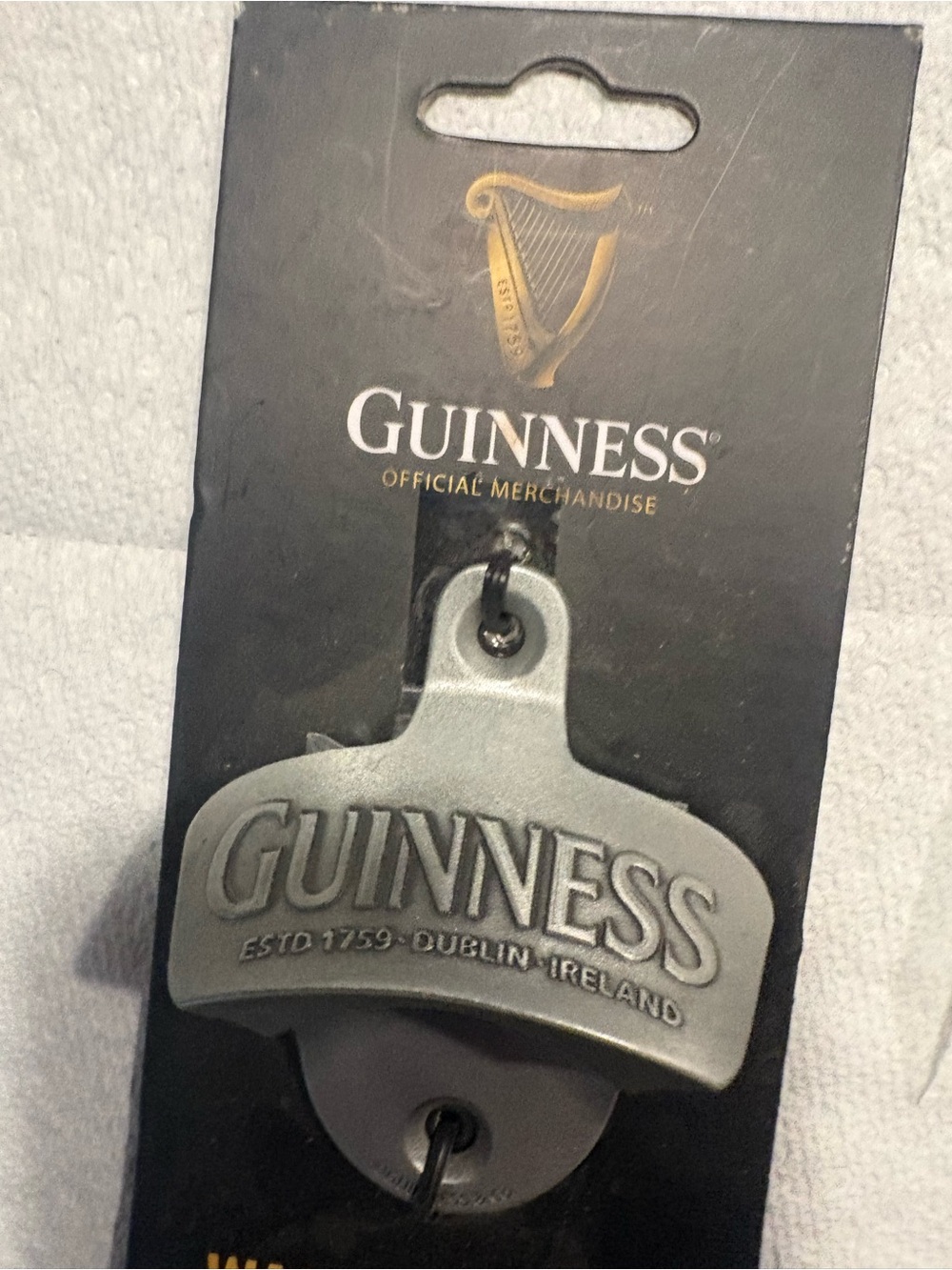 Guinness Silver Metal Bottle Opener Key Holder